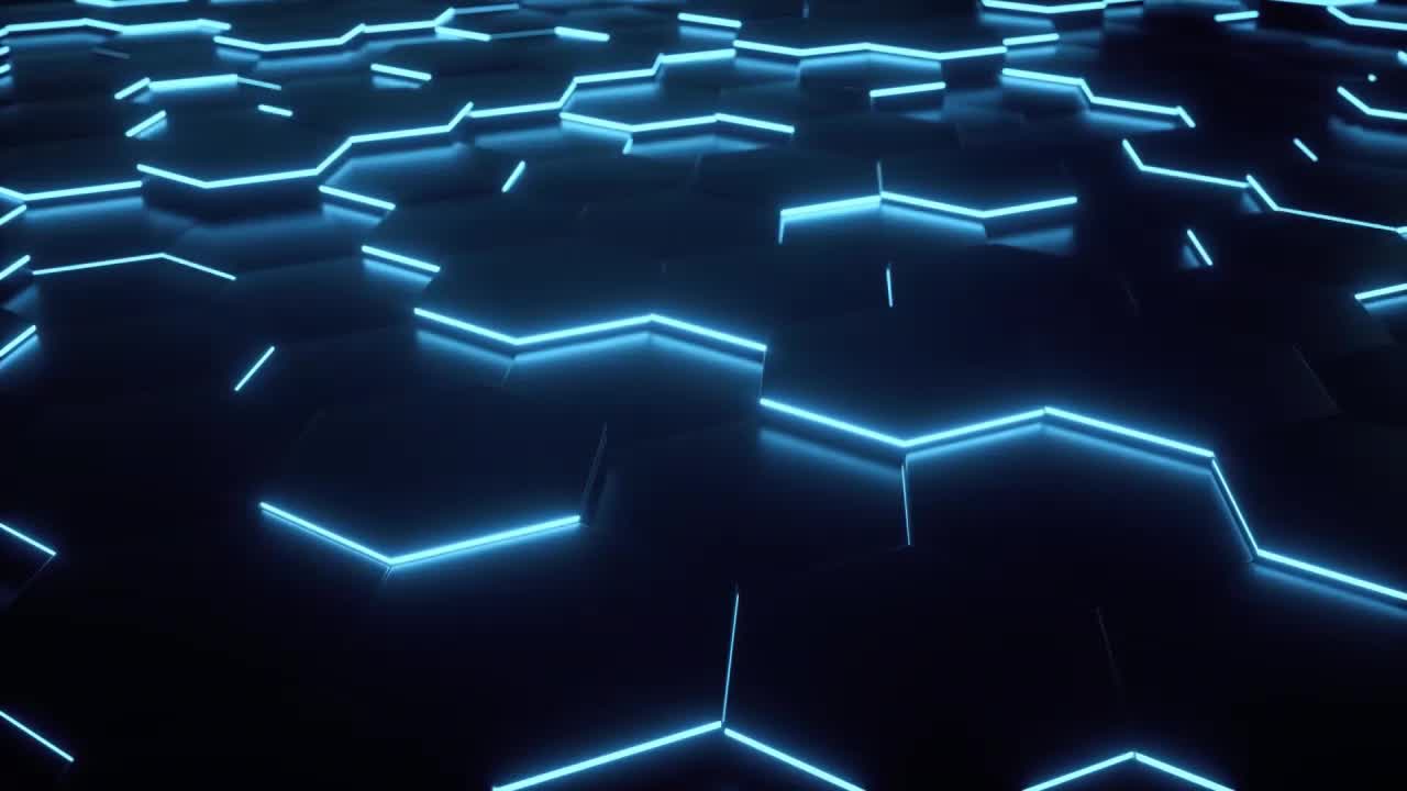 Glowing Blue Haxagon HD Live Wallpaper For PC