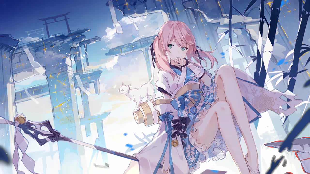 Anime Girl In Kimono HD Live Wallpaper For PC