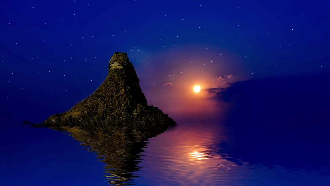 Rocky Island In Calm Ocean Waters HD Live Wallpaper For PC
