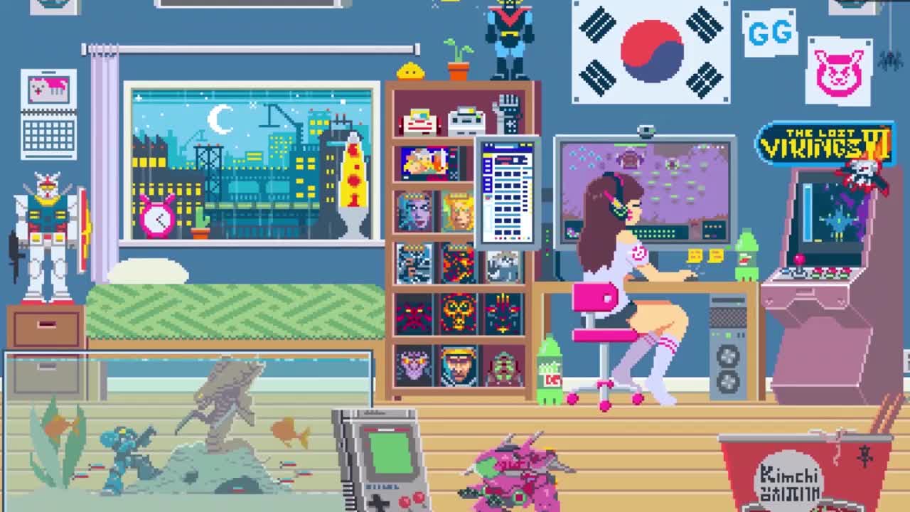 D.Va Pixel Art HD Live Wallpaper For PC