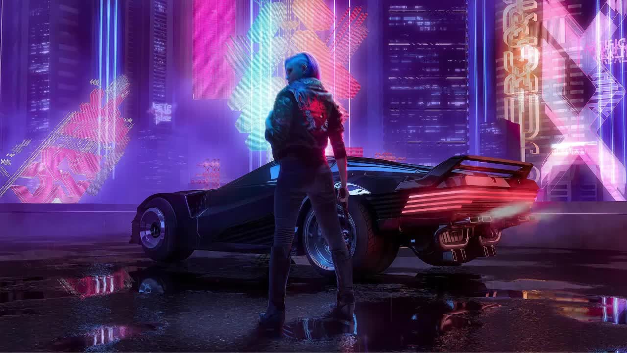 Cyberpunk Girl And Car Cyberpunk 2077 HD Live Wallpaper For PC
