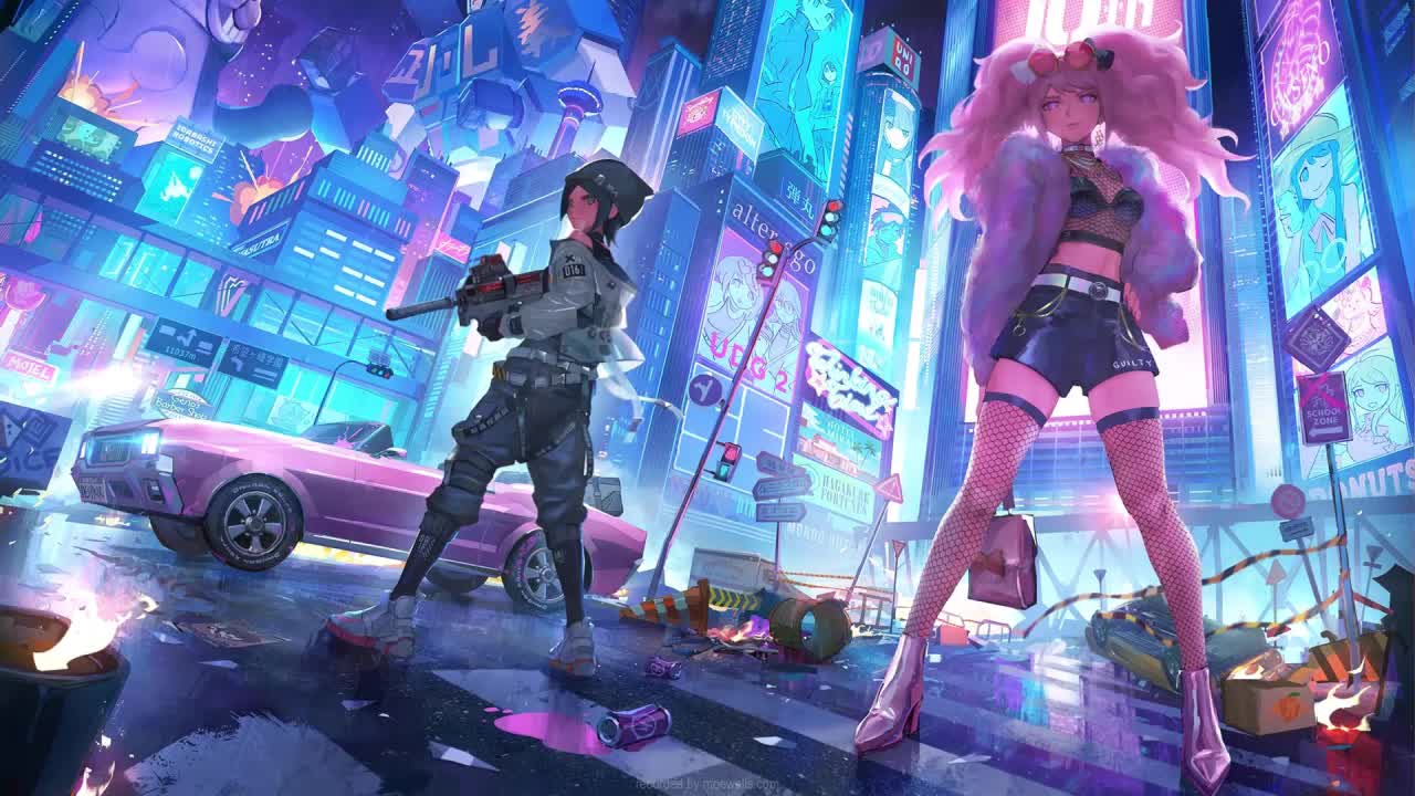 Mukuro Ikusaba And Junko Enoshima Danganronpa 10th Anniversary HD Live Wallpaper For PC