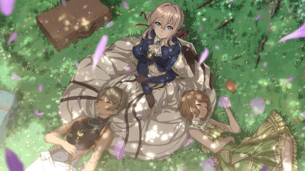 Violet And Iris And Erica Relaxing Together Violet Evergarden HD Live Wallpaper For PC