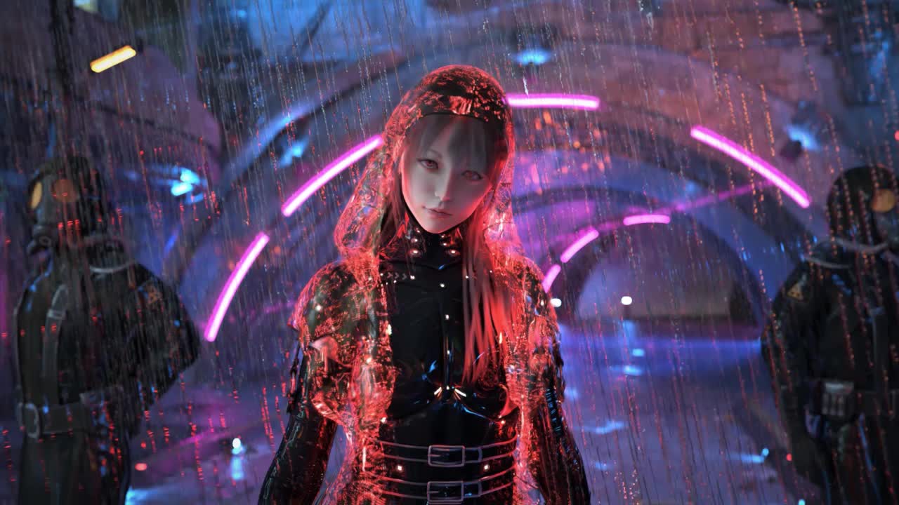 Electric Cyberpunk Girl HD Live Wallpaper For PC
