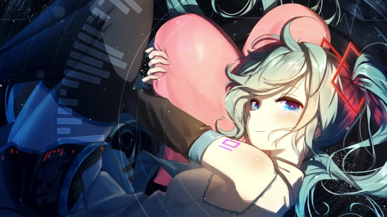 Hatsune Miku Hugging A Heart Stuffed HD Live Wallpaper For PC