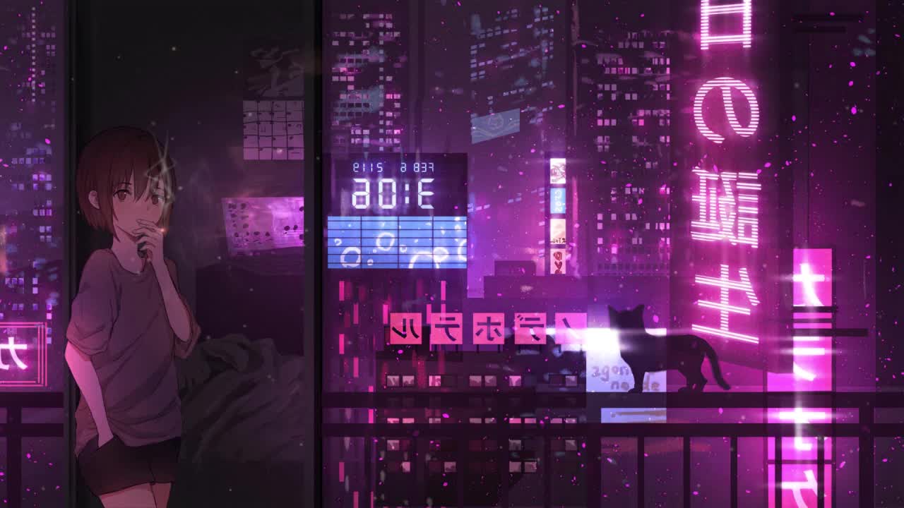 Anime Girl Smoking HD Live Wallpaper For PC