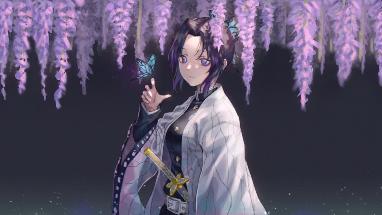 Shinobu Kochou And Wisteria Kimetsu No Yaiba HD Live Wallpaper For PC