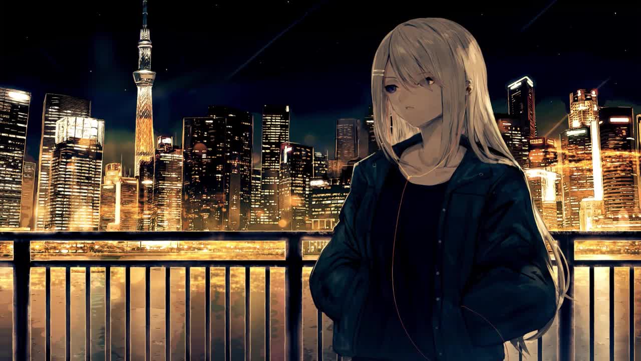 Higuchi Kaede Night City Virtual Youtuber HD Live Wallpaper For PC