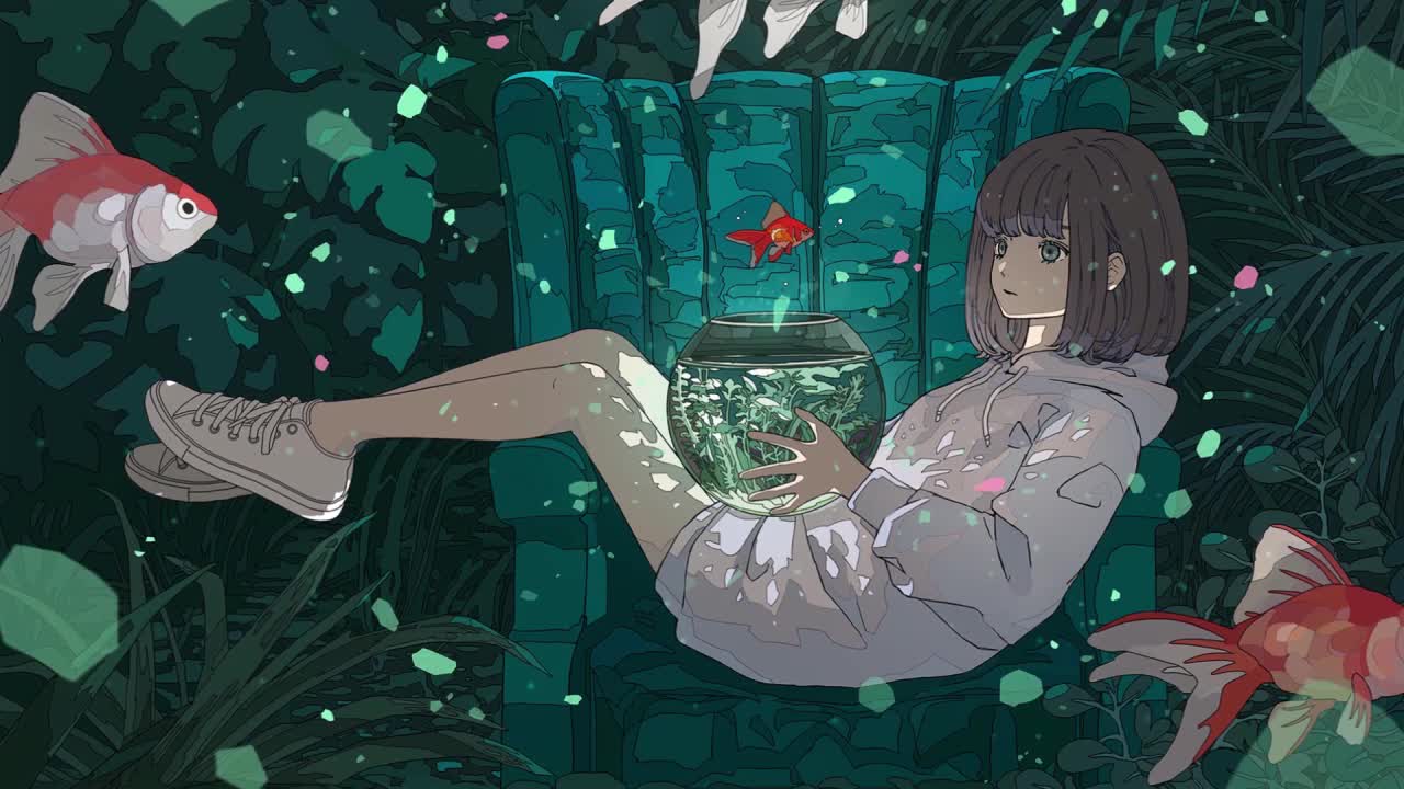 Anime Girl Under Ocean Water HD Live Wallpaper For PC