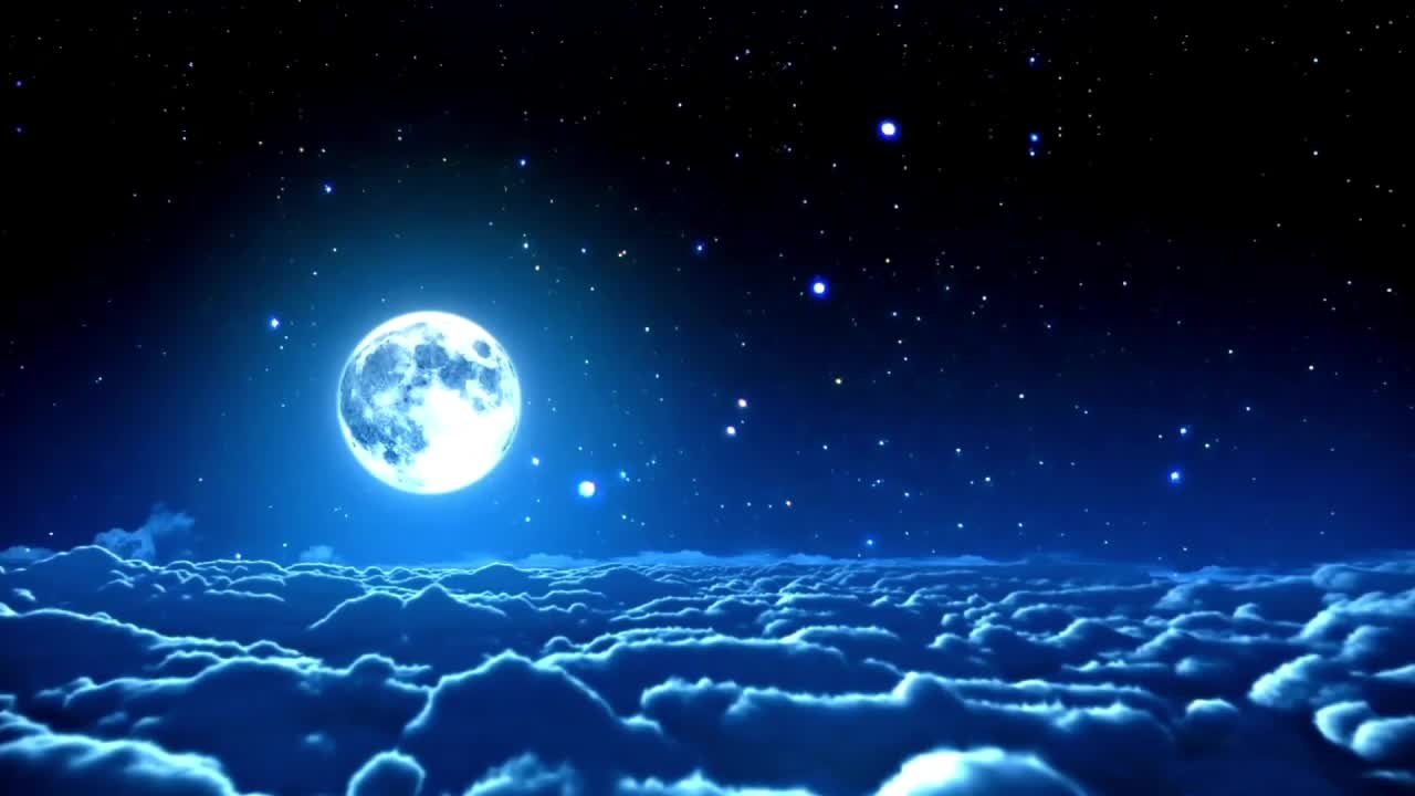 Flying Over The Clouds At Night HD Live Wallpaper For PC