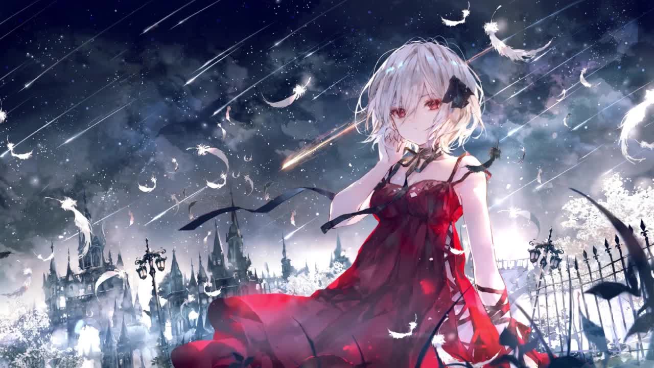 Anime Girl In Meteor Shower HD Live Wallpaper For PC