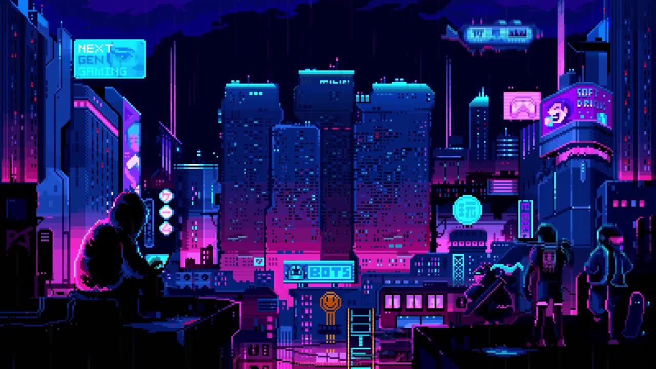 Cyberpunk Gaming Pixel HD Live Wallpaper For PC