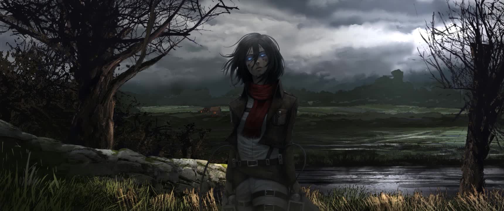 Sad Mikasa Ackerman Attack On Titan HD Live Wallpaper For PC