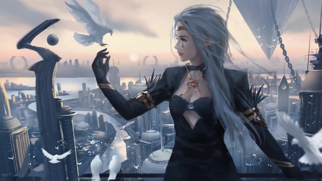 Fantasy Girl Playing With A Dove HD Live Wallpaper For PC