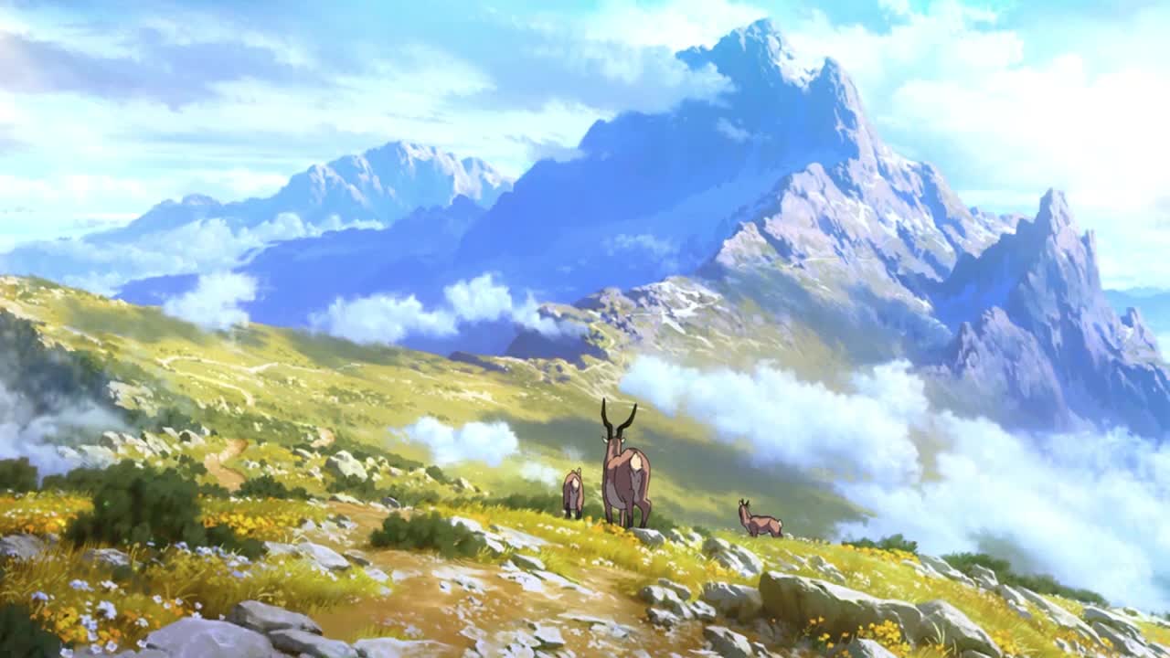 Deer On The Mountain HD Live Wallpaper For PC live wallpaper