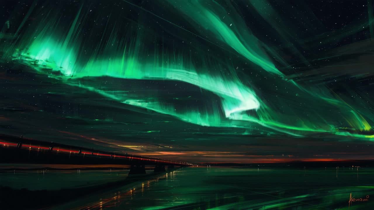 The Bridge Under The Northern Lights HD Live Wallpaper For PC
