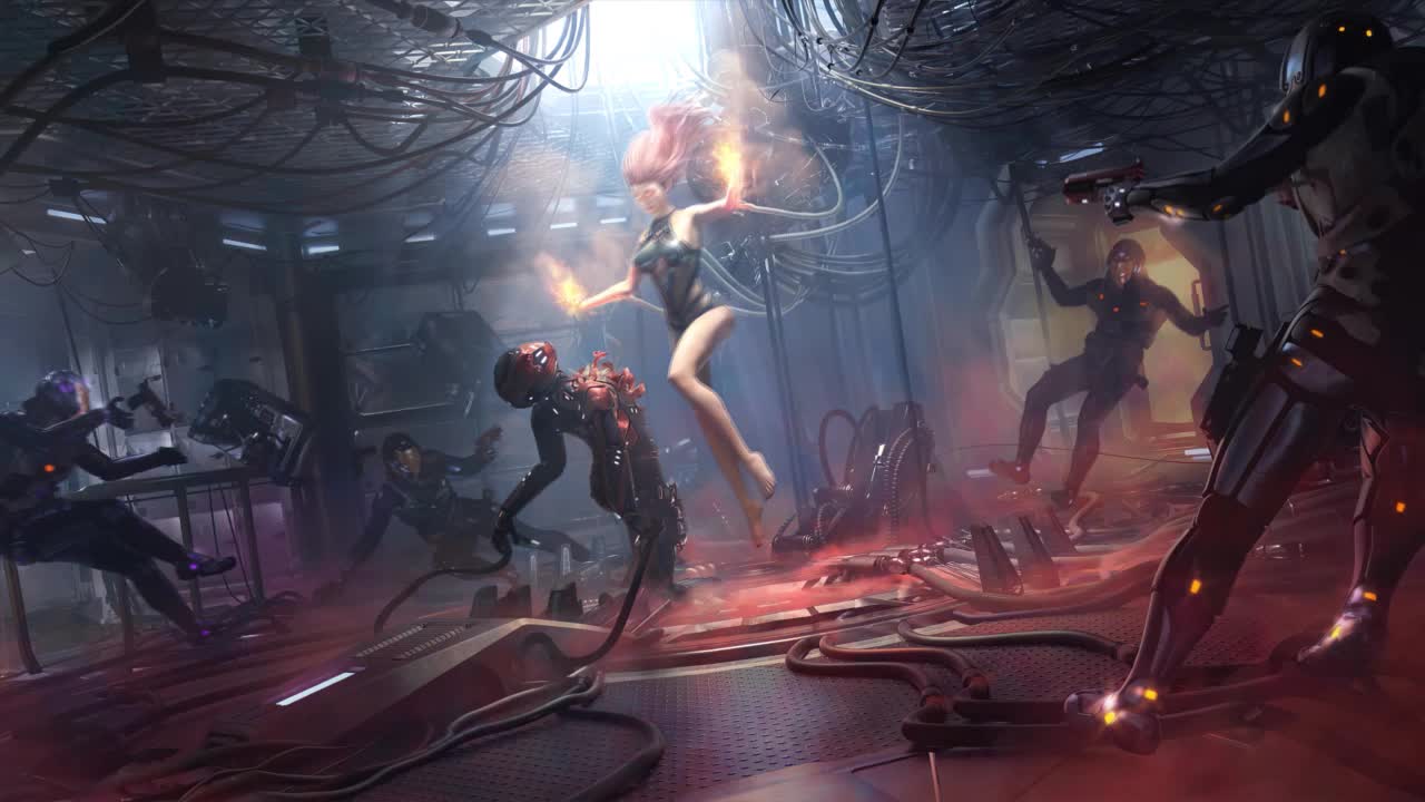 Cyberpunk Girl Losing Control HD Live Wallpaper For PC