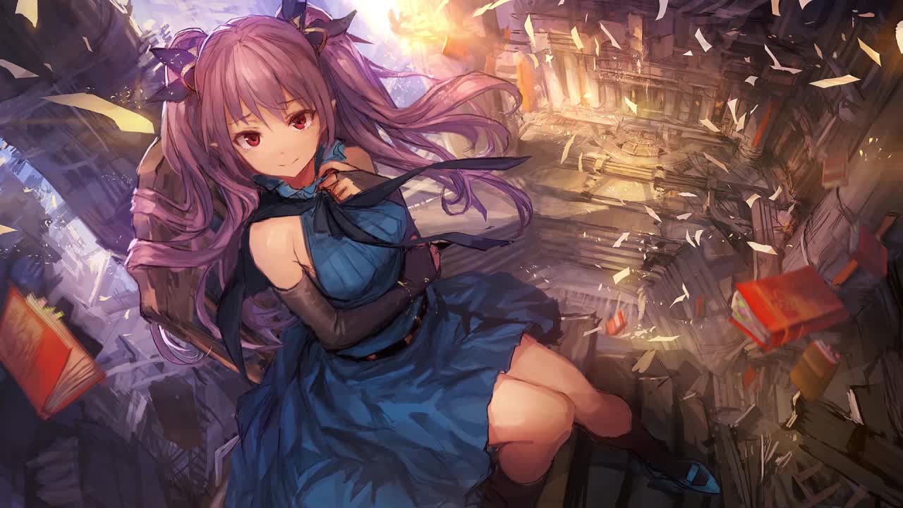 Anime Girl In The Library HD Live Wallpaper For PC