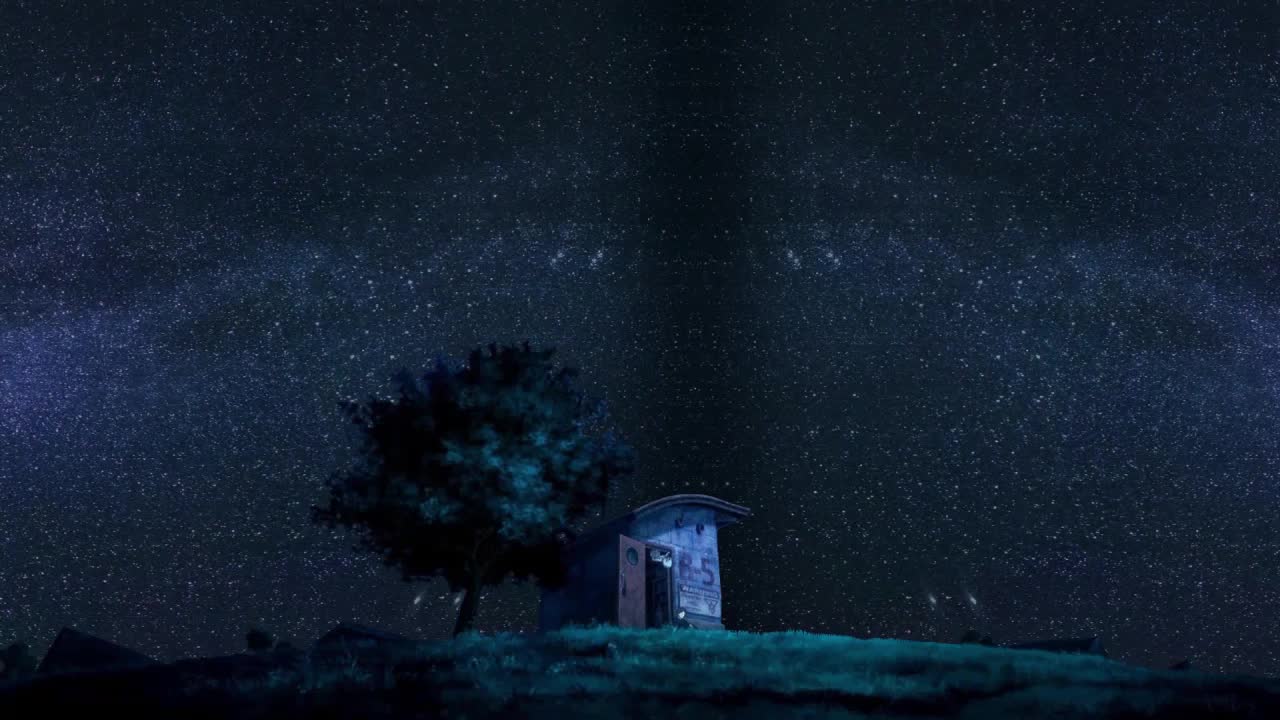 House Under The Starry Night Sky Patema Inverted HD Live Wallpaper For PC