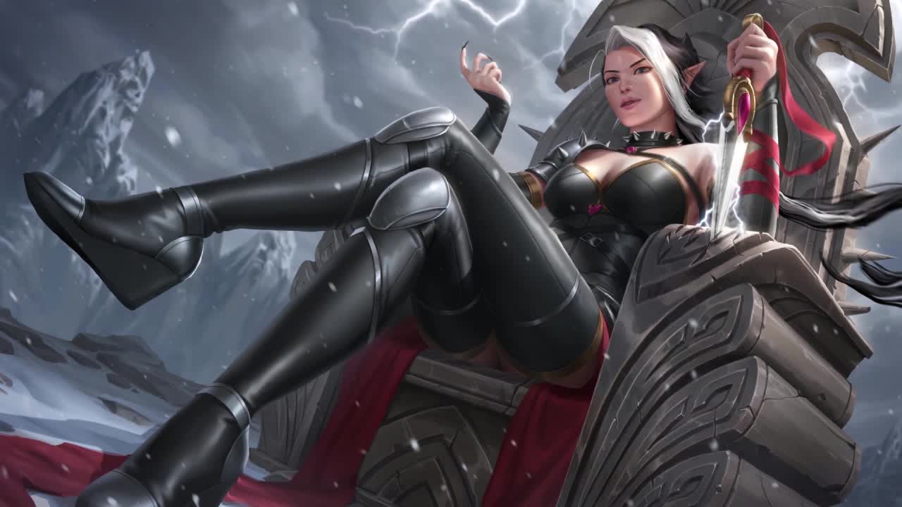 Fantasy Girl Sitting On A Throne HD Live Wallpaper For PC