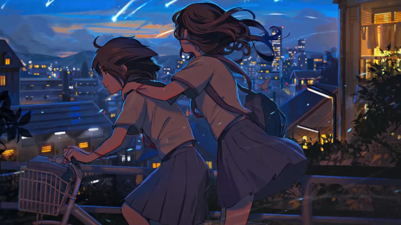 Anime Girl Riding A Bicycle Home After School HD Live Wallpaper For PC