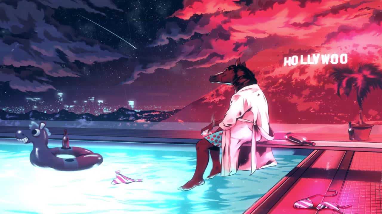 Bojack Horseman Chilling In The Pool HD Live Wallpaper For PC