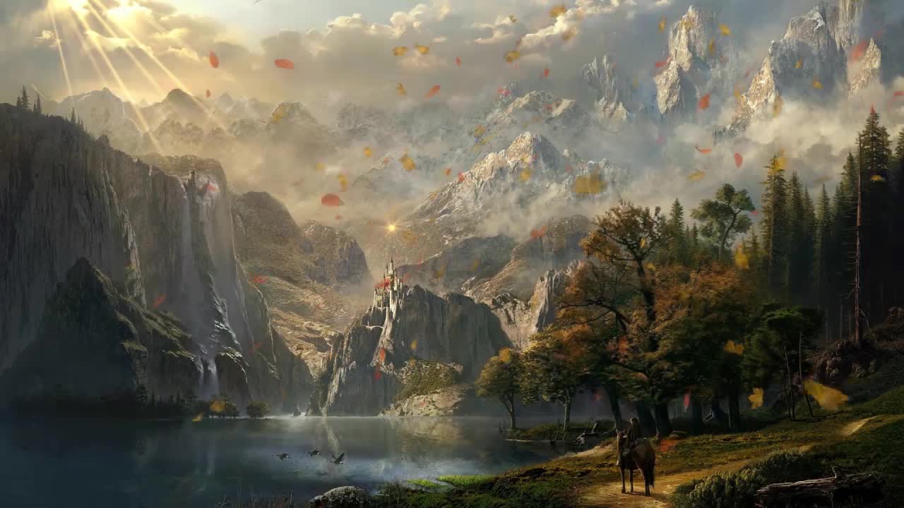 Sunset On Fantasy Castle HD Live Wallpaper For PC