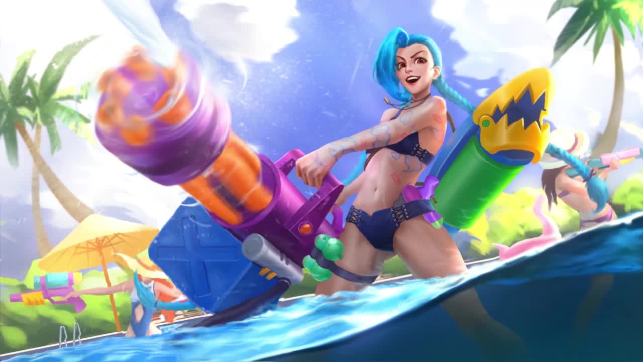Pool Party Jinx With Caitlyn And Miss Fortune League Of Legends HD Live Wallpaper For PC