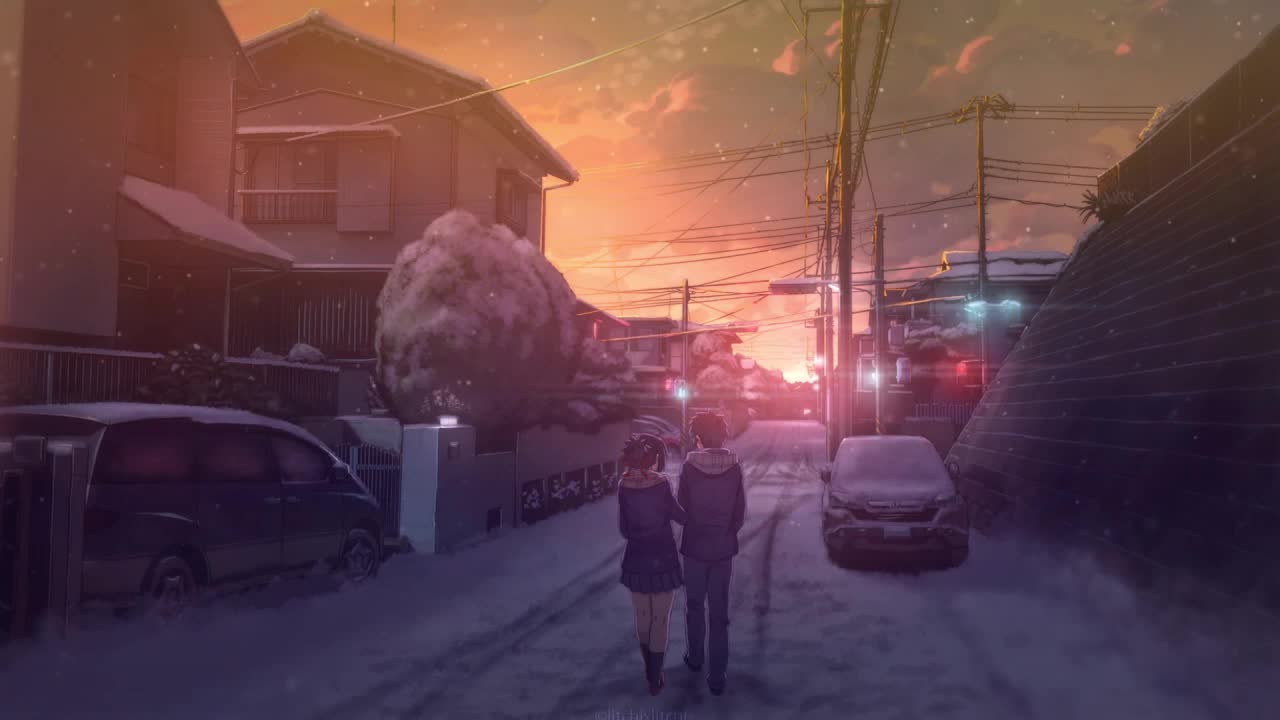 Mitsuha And Taki Walking Together In The Snow Your Name HD Live Wallpaper For PC live wallpaper