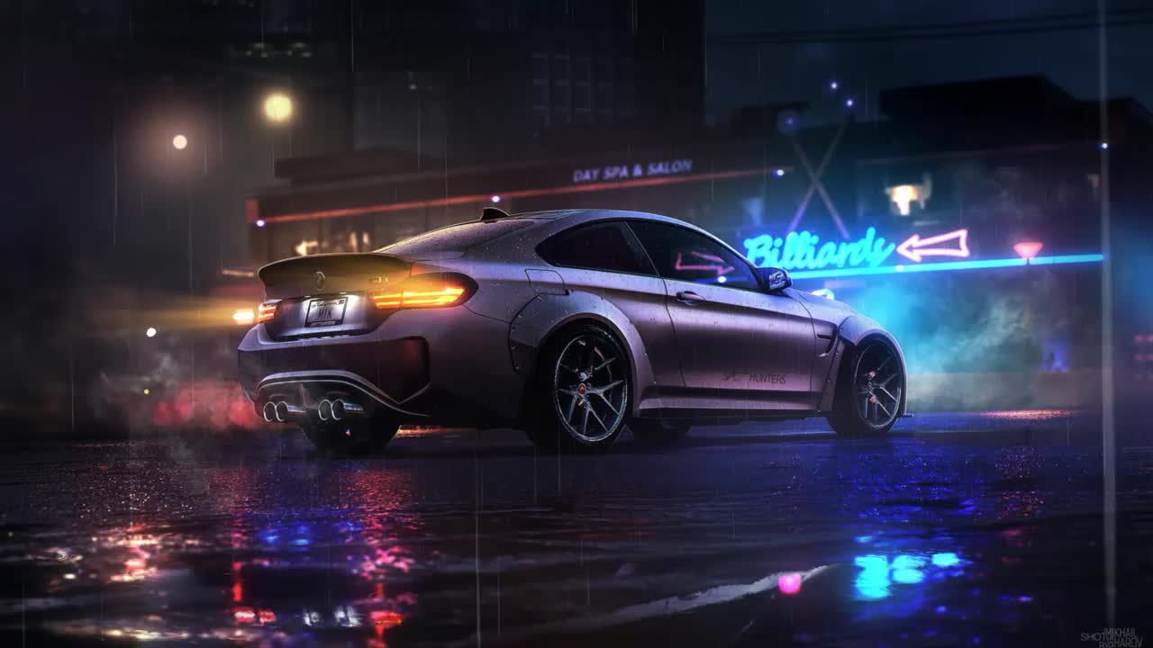 Bmw M3 Neon Night Drive HD Live Wallpaper For PC