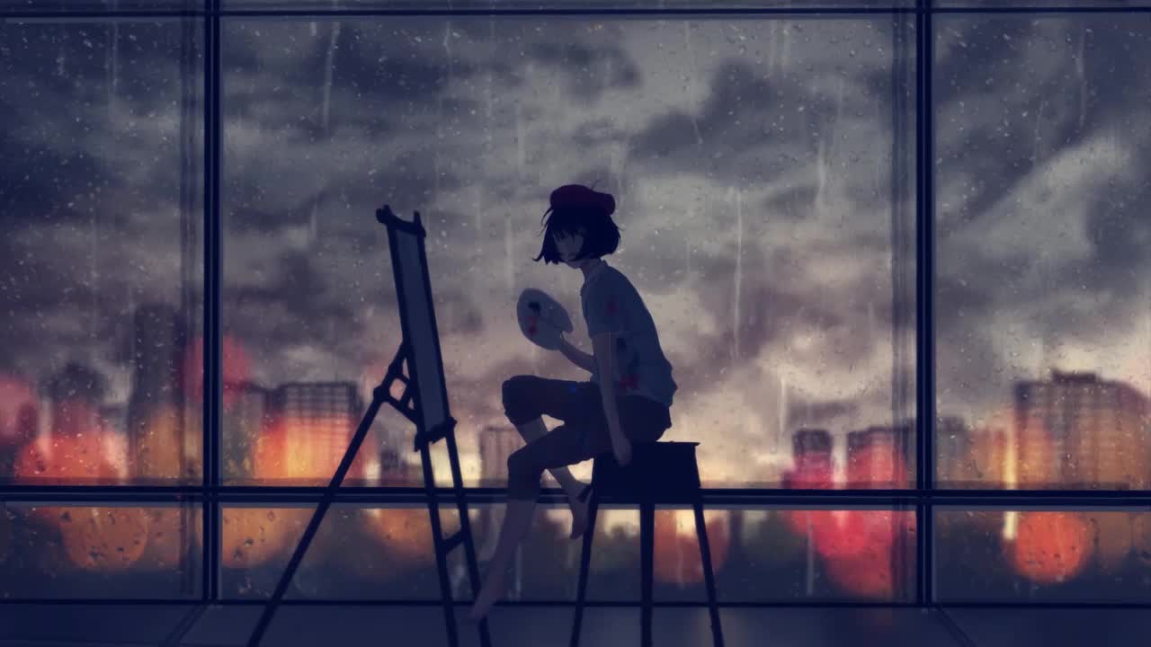 Anime Girl Painting HD Live Wallpaper For PC