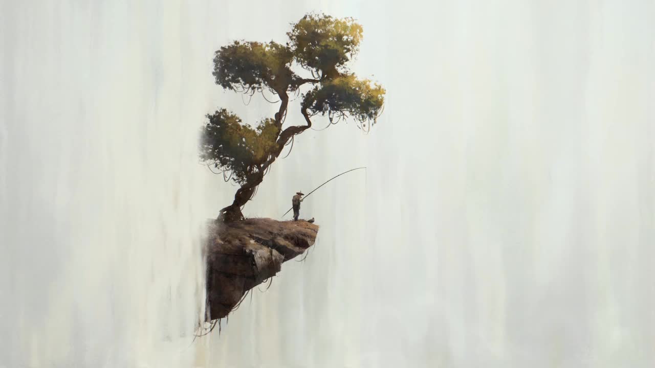 Fishing On The Waterfall HD Live Wallpaper For PC