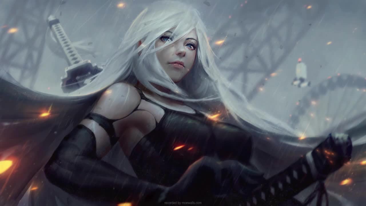 Yorha Type A No2 In The Rain Nier Automata HD Live Wallpaper For PC