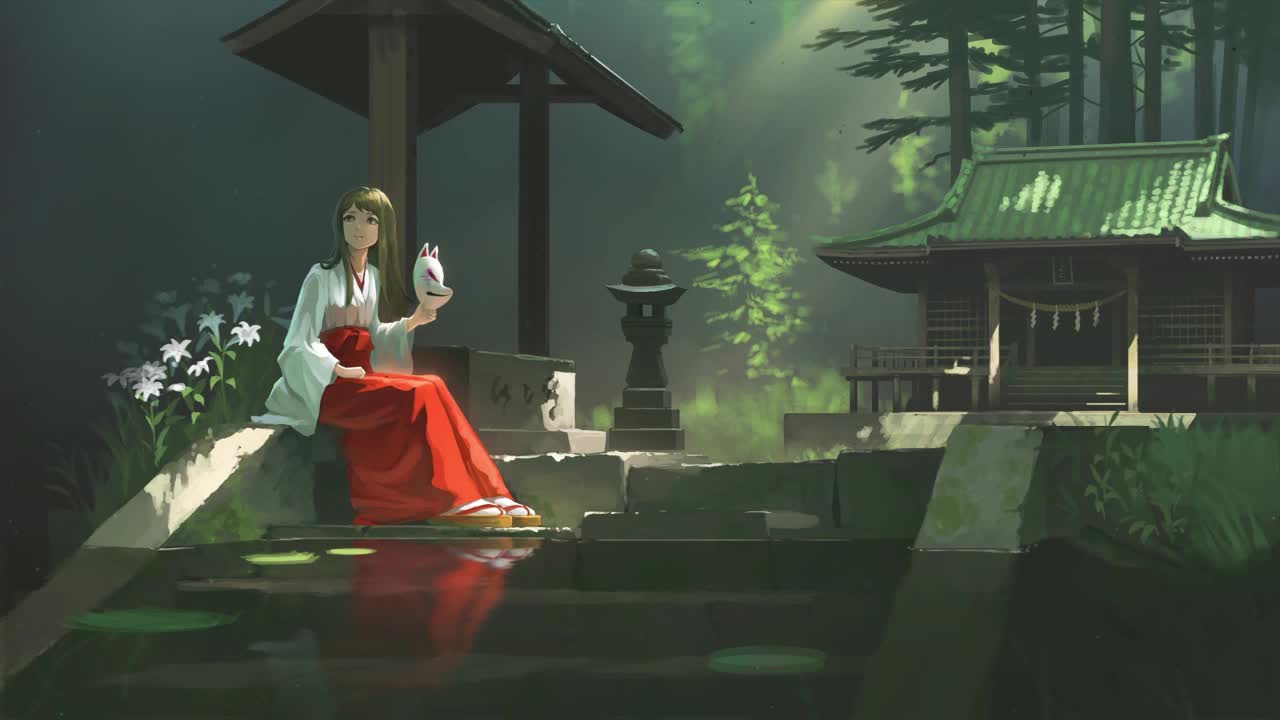 Miko In The Temple HD Live Wallpaper For PC