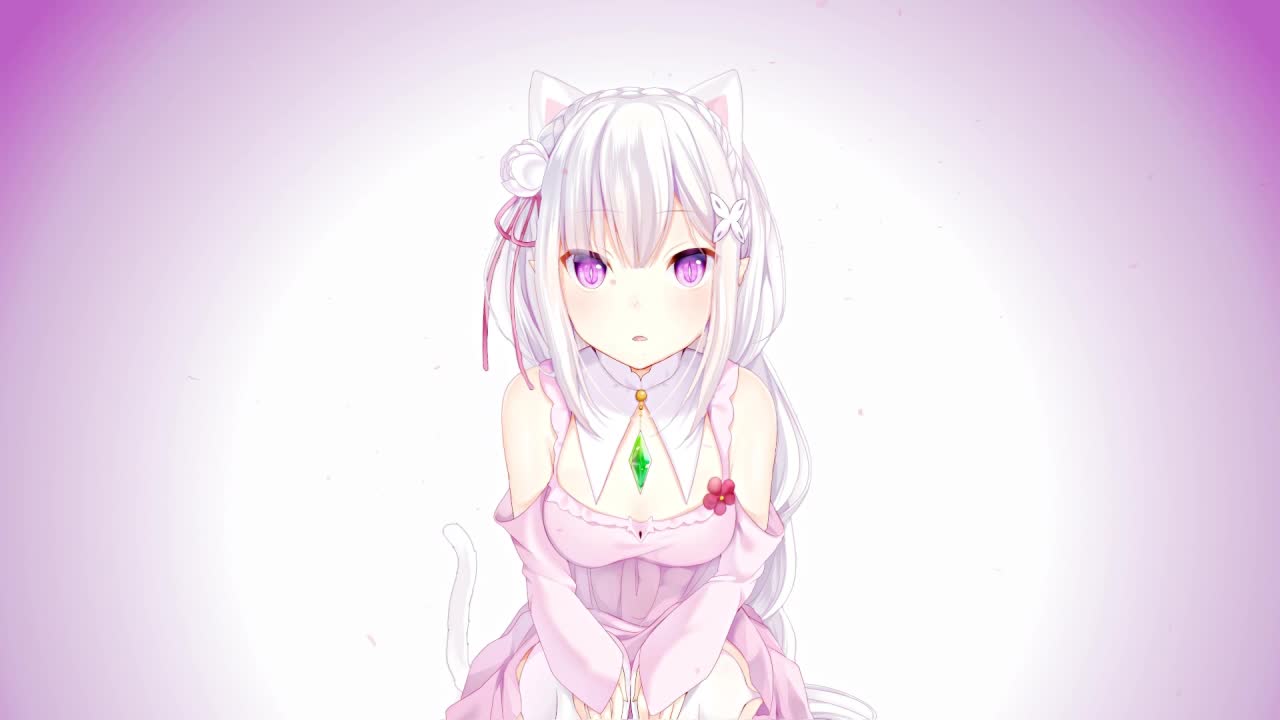 Neko Emilia Re Zero HD Live Wallpaper For PC
