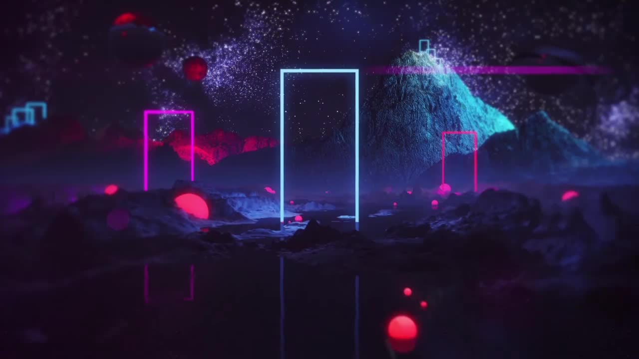Neon Gates Vaporwave HD Live Wallpaper For PC