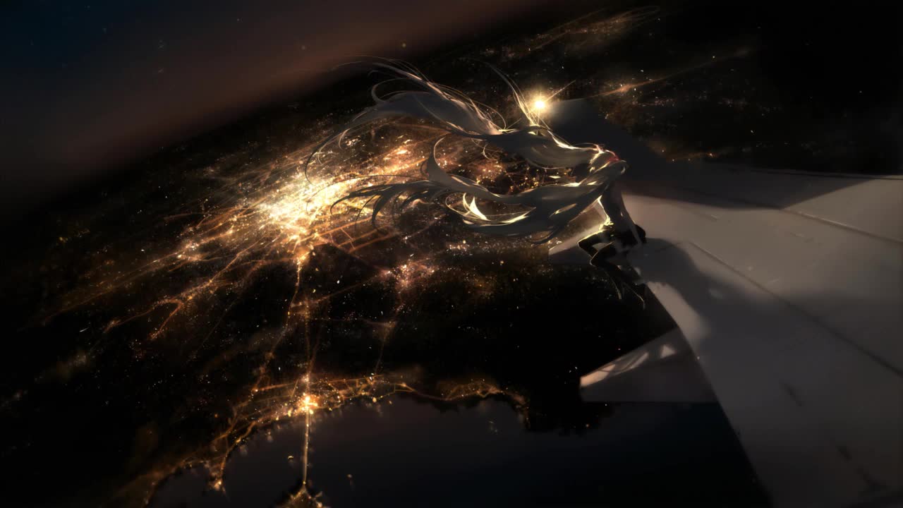 Hatsune Miku Sitting On The Top Watching The City HD Live Wallpaper For PC