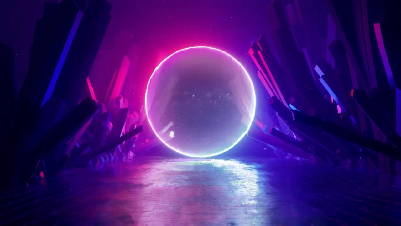 Rainbow Neon Circle HD Live Wallpaper For PC