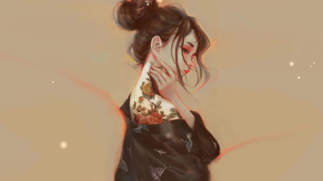 Beautiful Fantasy Girl With Flower Tattoo HD Live Wallpaper For PC