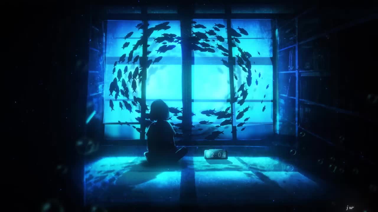 Anime Girl Watching Fish HD Live Wallpaper For PC