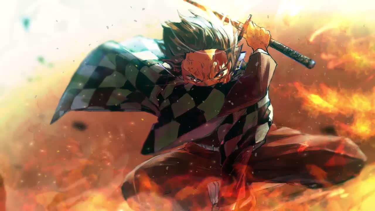 Kamado Tanjiro Fire God Kimetsu No Yaiba HD Live Wallpaper For PC