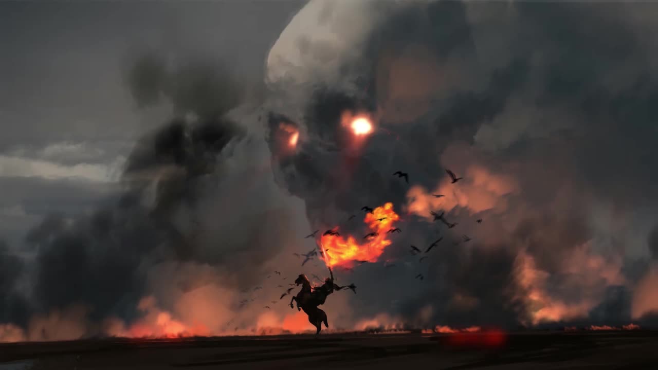 Warrior And A Giant Skull HD Live Wallpaper For PC