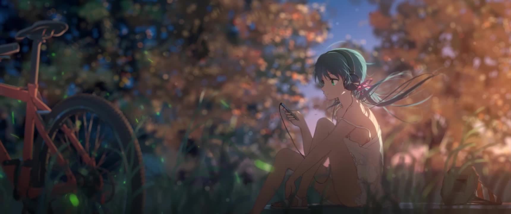 Anime Girl Listening To Music Relaxing HD Live Wallpaper For PC