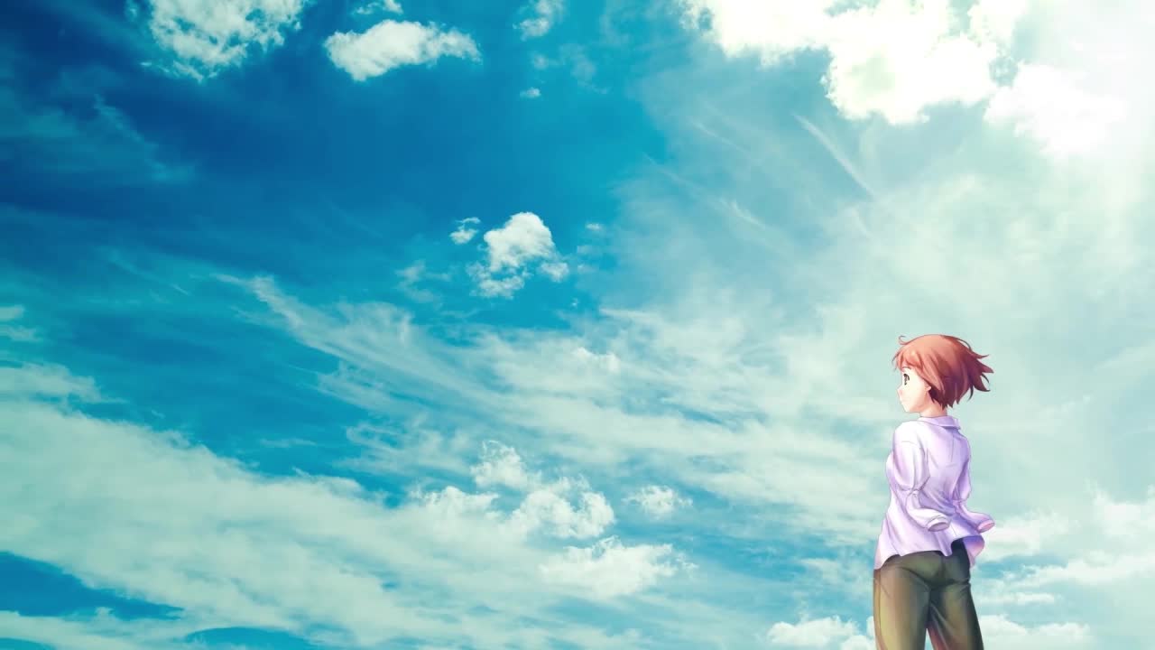 Anime Girl Looking At The Cloudy Sky HD Live Wallpaper For PC