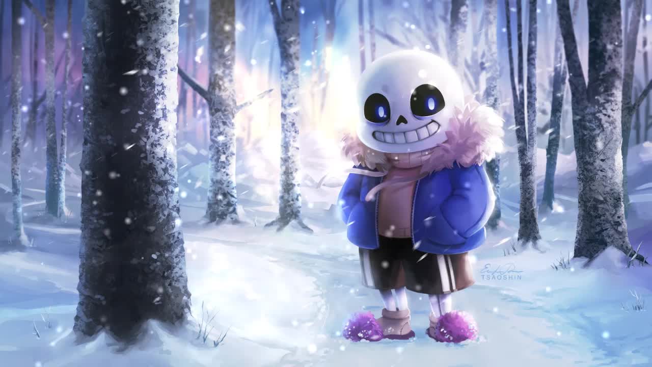 Sans In The Snow Forest Undertale HD Live Wallpaper For PC live wallpaper