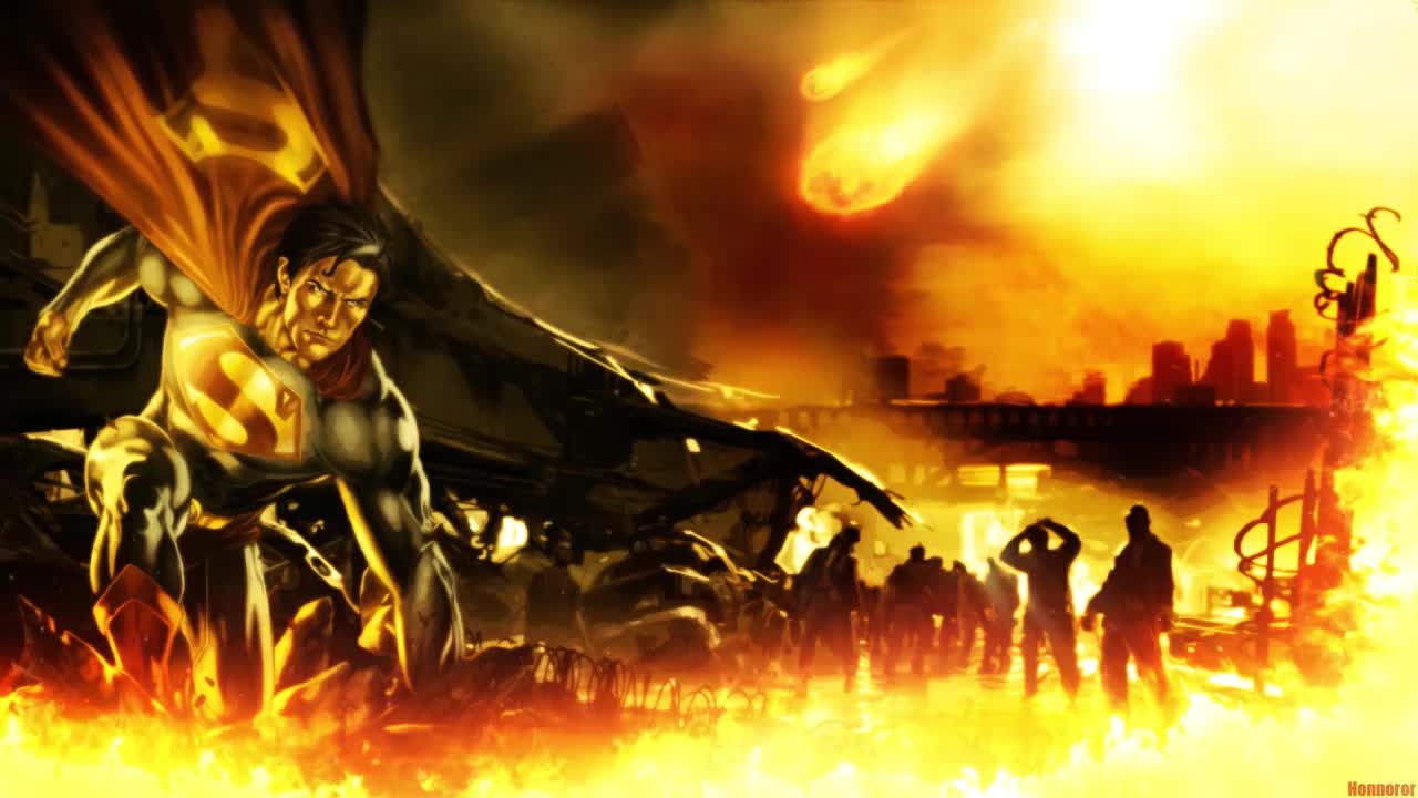 Superman In The Fire HD Live Wallpaper For PC