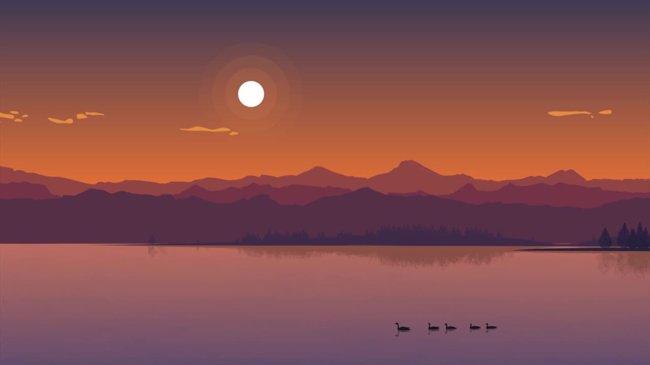 Sunset Mountain HD Live Wallpaper For PC