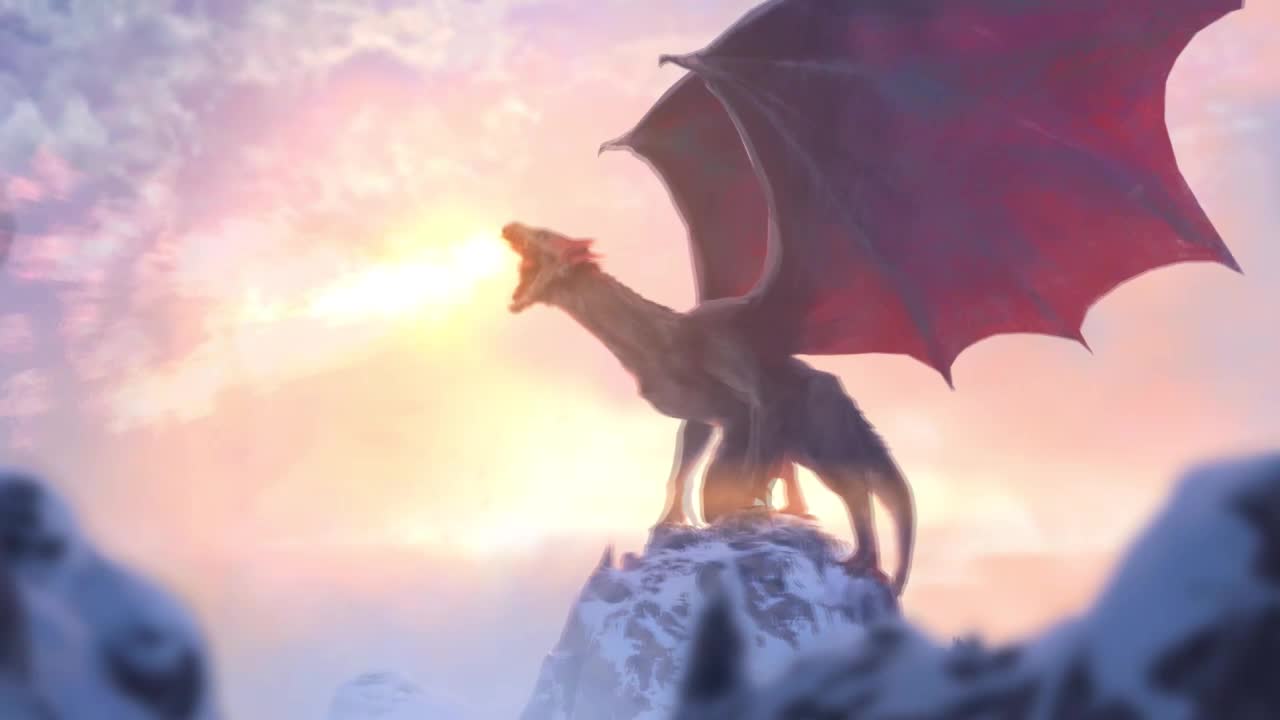 Fire Breathing Dragon On Top Of Mountain HD Live Wallpaper For PC