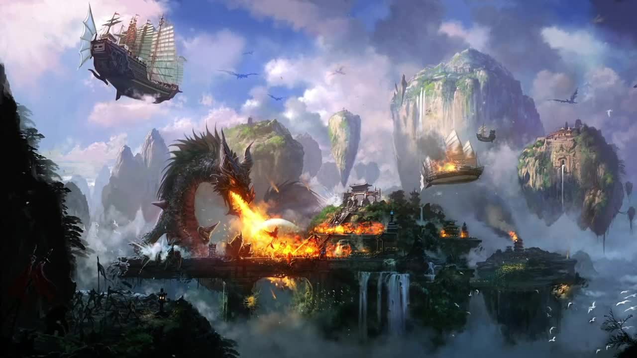 Dragon Burning City HD Live Wallpaper For PC