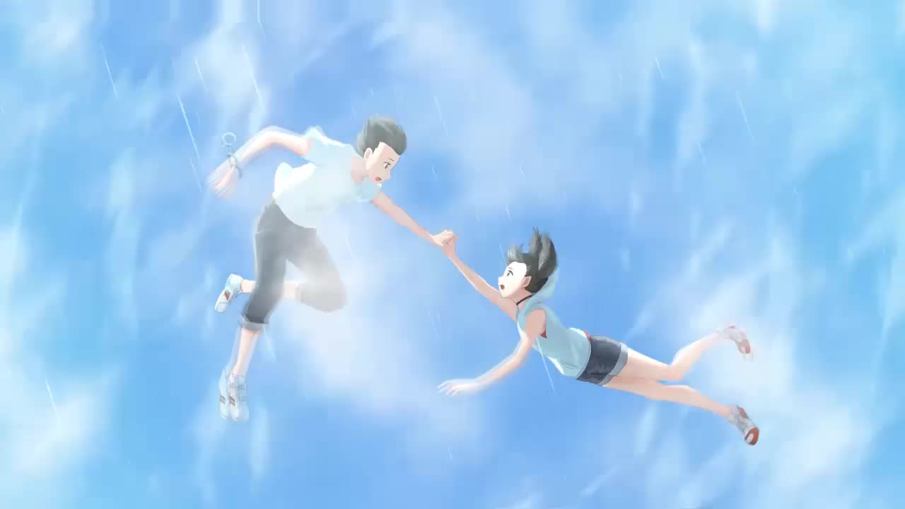 Hodaka Morishima And Hina Amano Flying In The Sky Weathering With You HD Live Wallpaper For PC